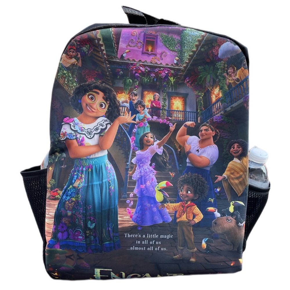 Disney Encanto Colorful Graphic on Black Backpack Magic